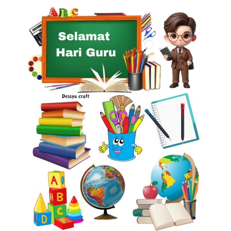 Topper Kue Hari Guru - Topper Cake Hari Guru