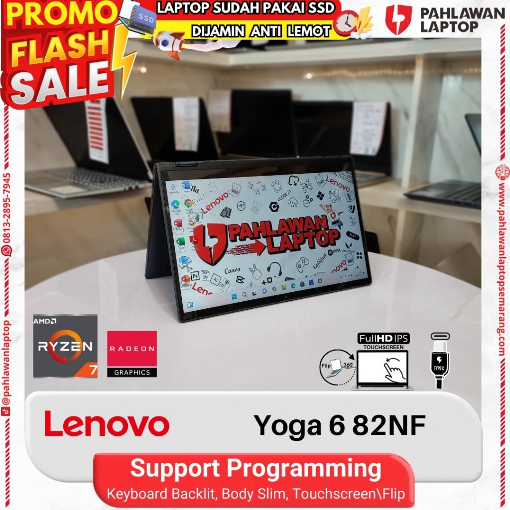 Laptop LENOVO Yoga 6 82NF AMD Ryzen 7 4700U RAM 16GB SSD 512GB FLIP Touchscreen