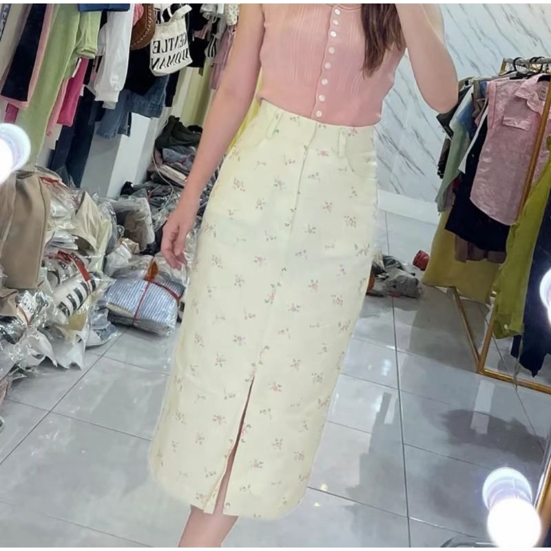 Rok Jeans Bangkok Motif Bunga