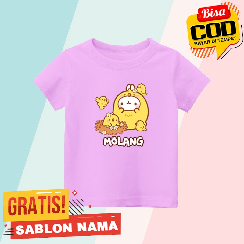 BAJU KAOS ANAK MOTIF MOLANG CHARACTER
