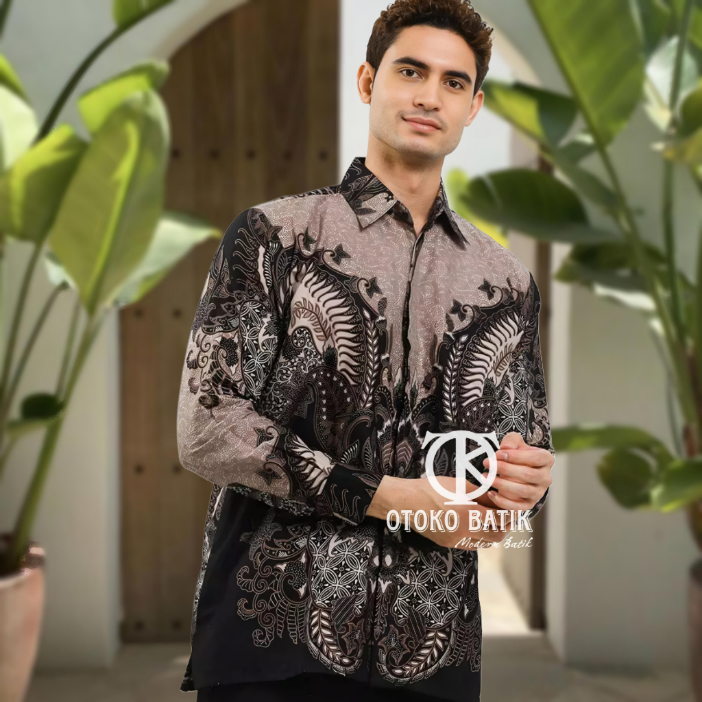 OToko Batik ALEXANDER ALEXA Kemeja Batik Pria Baju Batik Modern Lengan Panjang Ukuran M L XL XXL