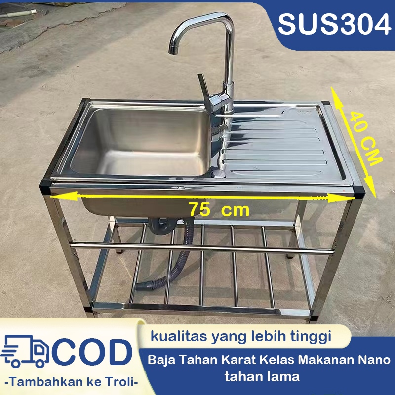 NEW Stainless Steel 7540 meja cuci piring / SUS 304 Wastafel 7540 Bak Cuci Piring / SUS 304 Bak