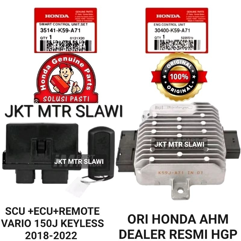 30400-k59-A71+ 35141 K59 A71  Ecu, Ecm  dan SCU vario 150J vario 150 keyless 2018-2022 asli honda