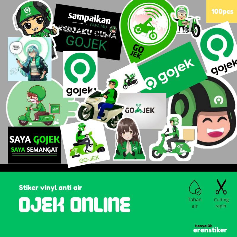 

STIKER ANTI AIR GOJEK STIKER HELEM 100 PCS