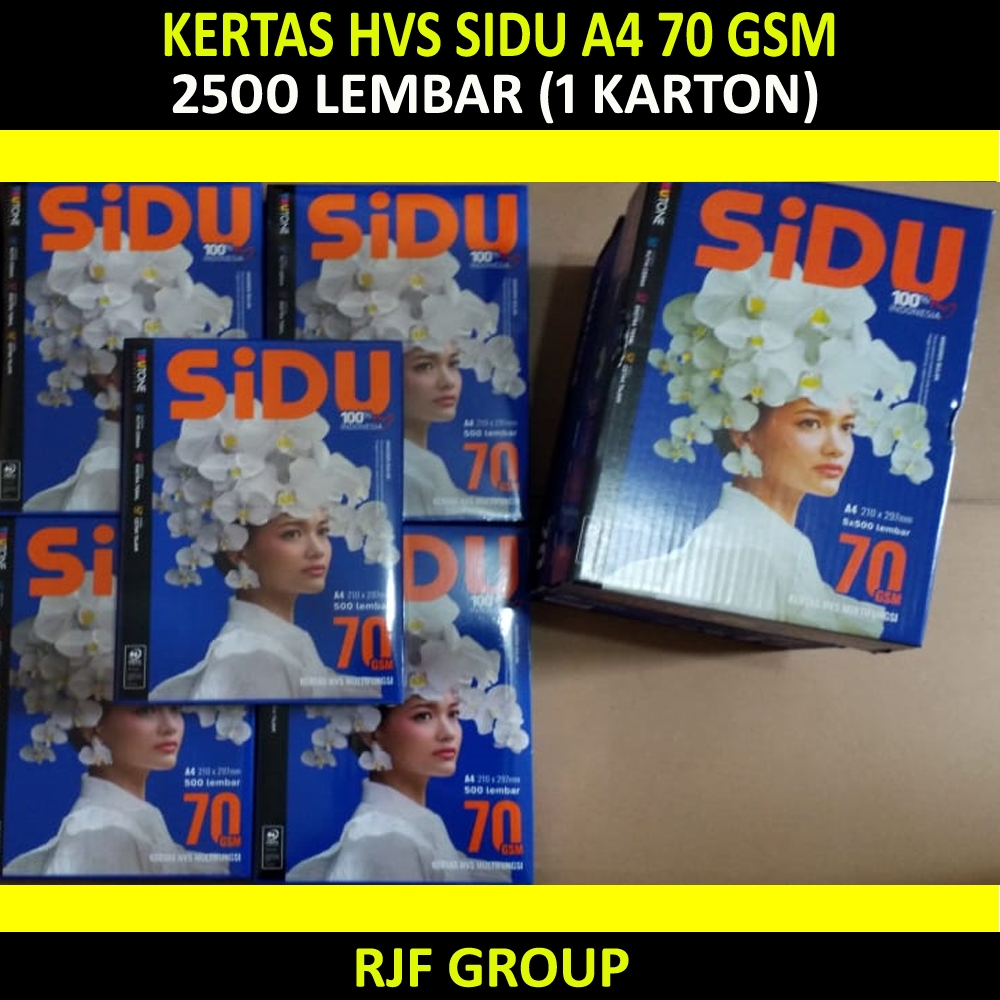 

KERTAS HVS SIDU A4 70 gsm 2500 LEMBAR (1 KARTON)