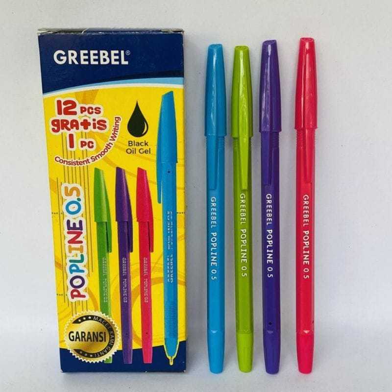 

Pulpen Greebel Popline 0.5 isi 12+1