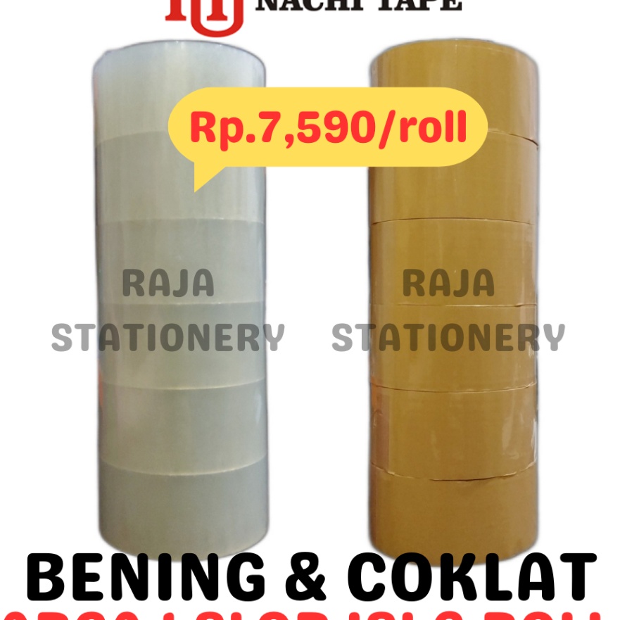 

Limit LAKBAN NACHI 48MM 1 YARD 2 INCH LAKBAN BENING LAKBAN COKLAT OPP TAPE 1 SLOP ROLL 6PCS