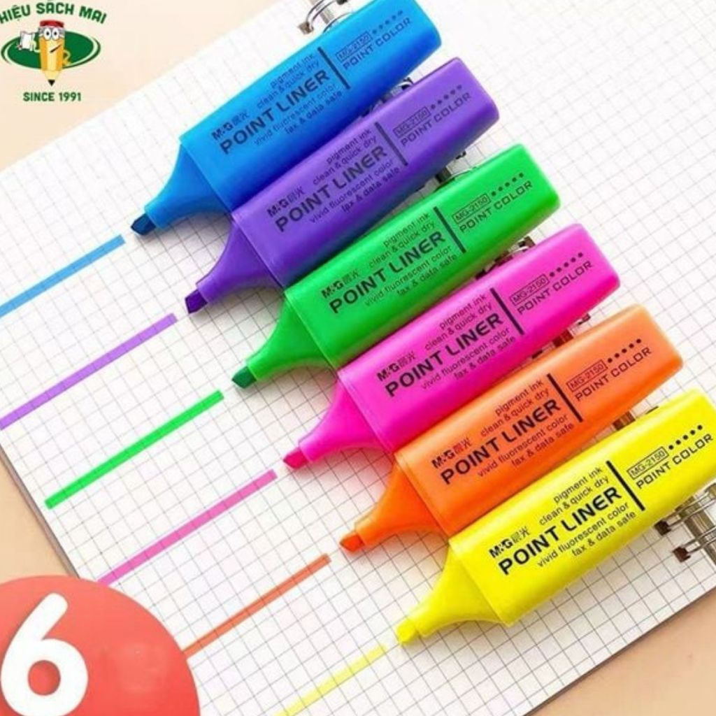 

Highlighter Point Liner M&G Flourescent Colors Penanda Tulisan #AHM21572 - SATUAN