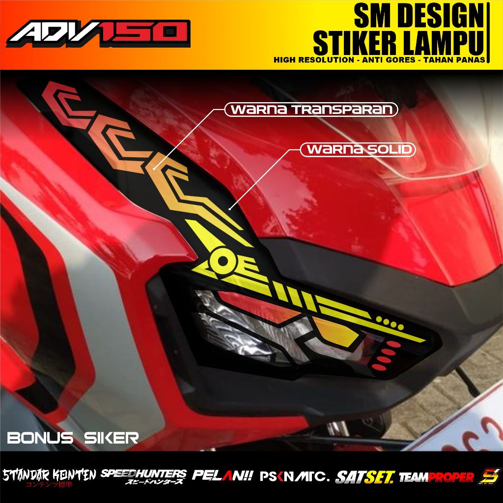 Sticker Variasi Lampu Alis Motor ADV 150