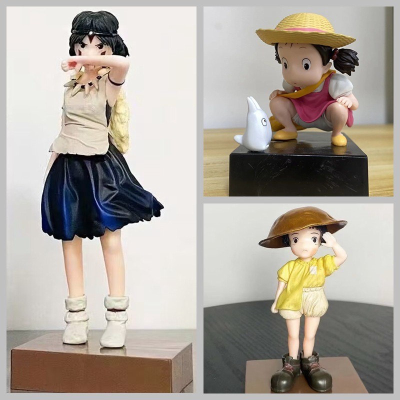 [ Foto Asli ] Statue Figure Studio Ghibli Princess Mononoke - Mei Kusakabe Totoro dan Setsuko Grave 