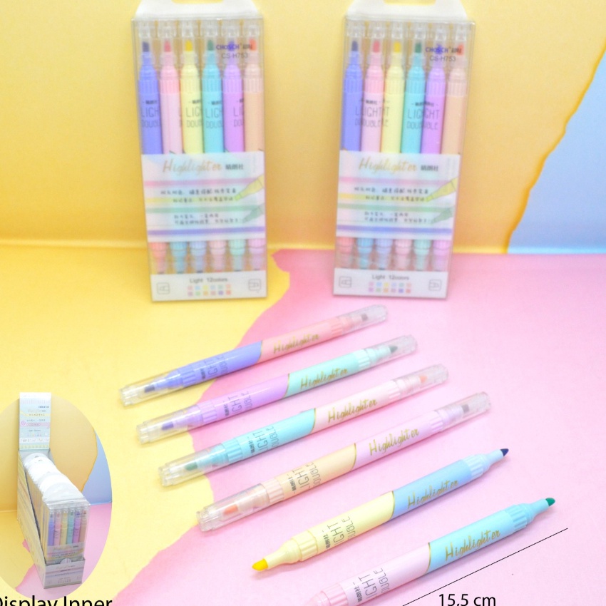 

KI3 hhlhter chosch pastel 6 pena 12 warna dual tip kode cs 753