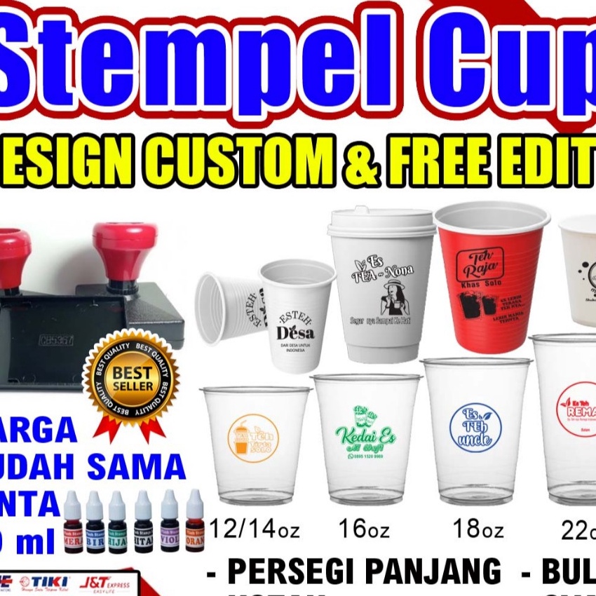 

Limit stempel Gelas Cup Plastik CustomFree Tinta