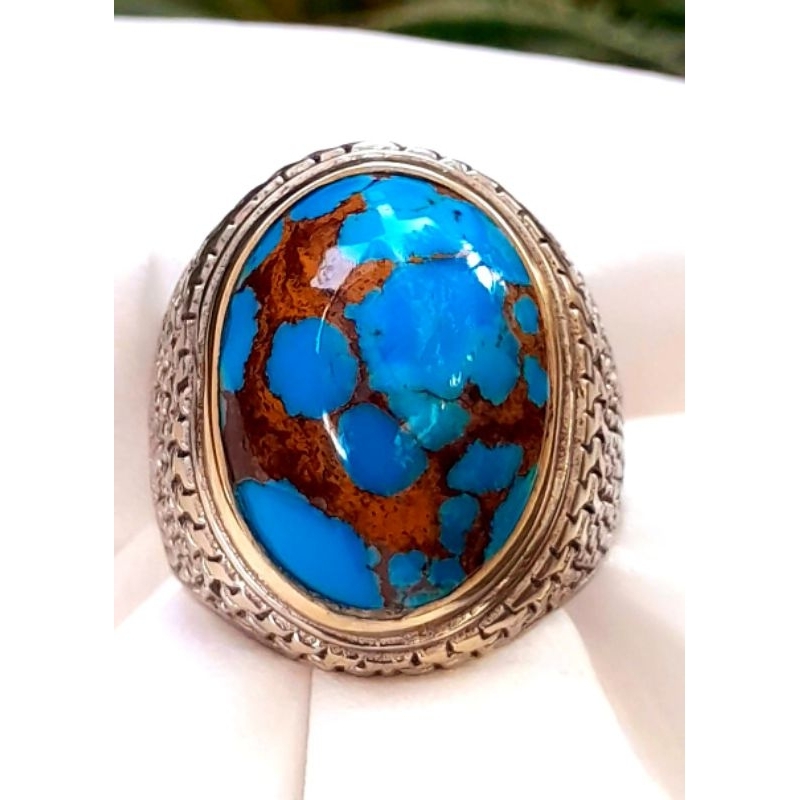 Pirus Persia royal blue ceplok kuro urat emas HQ