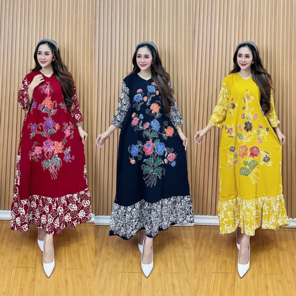 DASTER BATIK LENGAN PANJANG , GAMIS BATIK PEKALONGAN ADEM HALUS LEMBUT