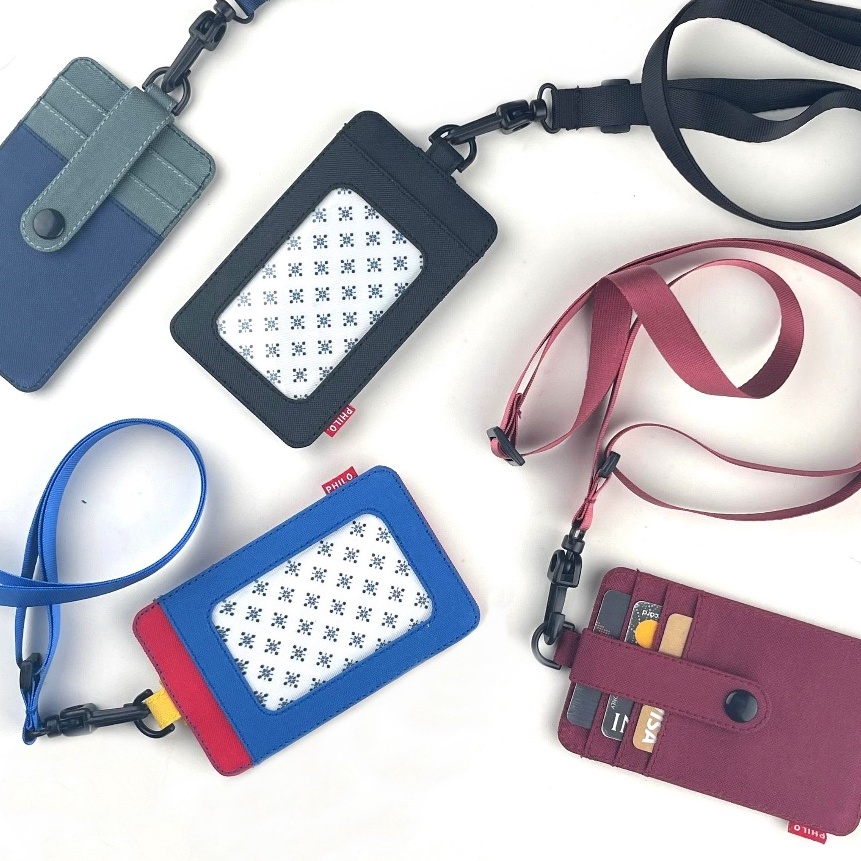 

Spesial ID card holder dompet gantung name tag kartu kain polos philo