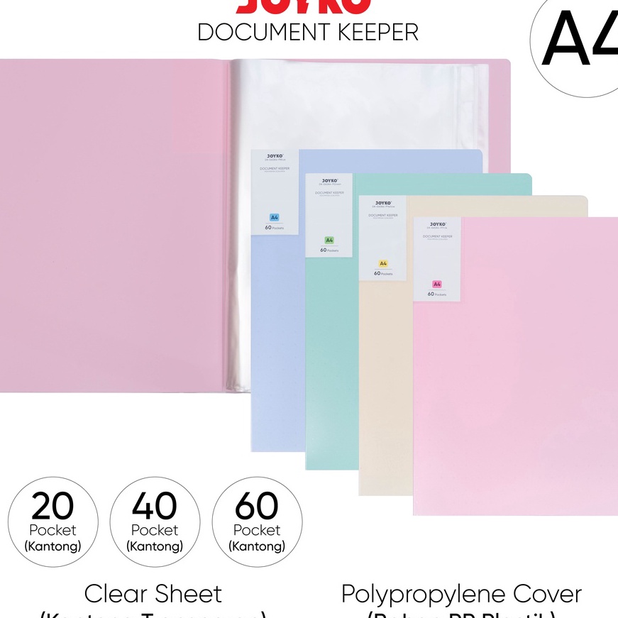 

FG2 Document Keeper Clear Holder Map File Dokumen Folder Joyko DK Pastel