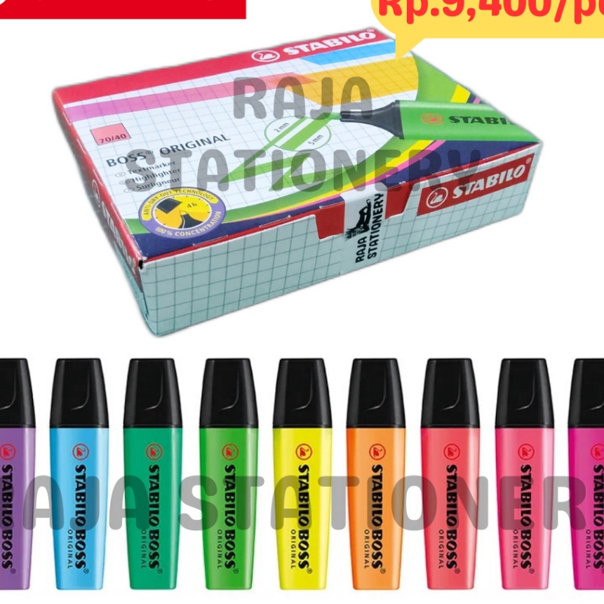 

Limit STABILO BOSS ORINAL HHLHTER PENANDA NEON STABILO KES KANTOR SEKOLAH WARNA BOX 1PCS