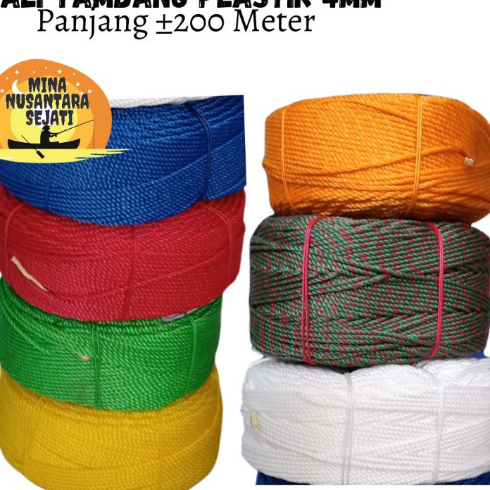 

Hemat Tali Tambang Plastik Warna 4mm per Rol panjang 2M
