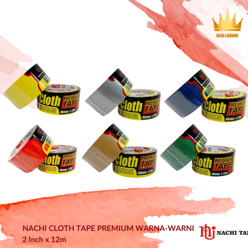 

FG2 Plakban Kain Lakban Kain Cloth Tape Nachi Premiumi 46mm x 12m Warnawarni