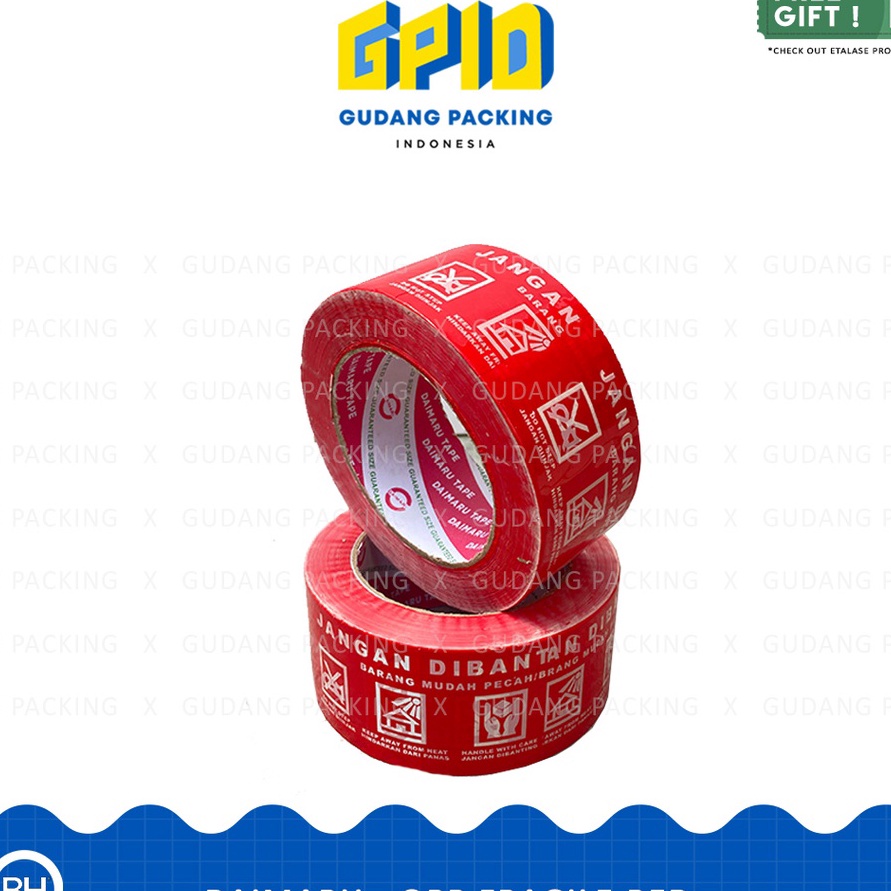 

HJ6 DAIMARU Fragile Merah Jangan Dibanting 2 inch x 1 m