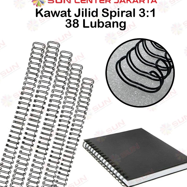 

KI3 Spiral Kawat Ring Kawat Jilid Spiral 31 38 Lubang Warna Hitam Putih