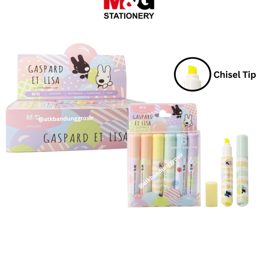 

KI3 Hhlhter Textr M MG Gaspard Et Lisa 6 Warna Pastel Penanda Tulis Lucu QHM22579 Set 6 Warna