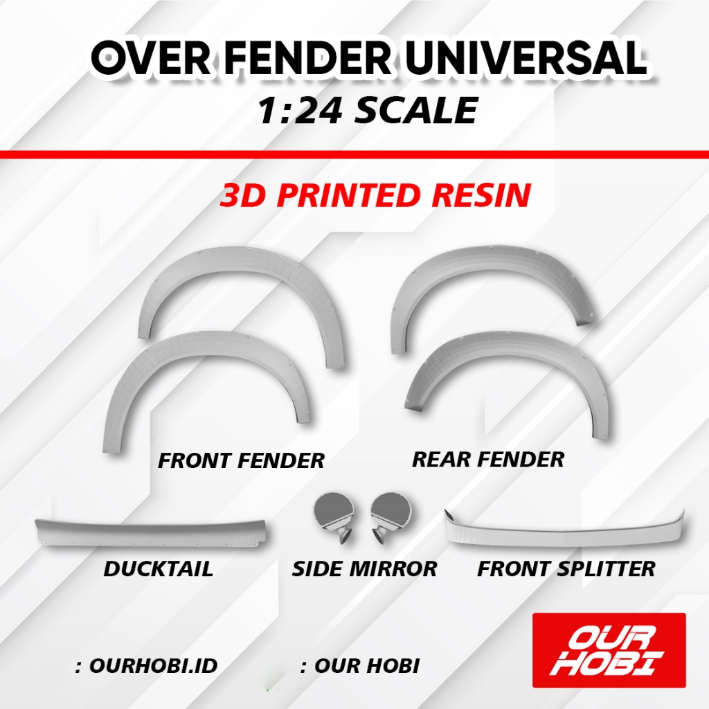 Over Fender Universal Hobby Mokit 1/24 Mini RC Drift / Modelkit / Tamiya