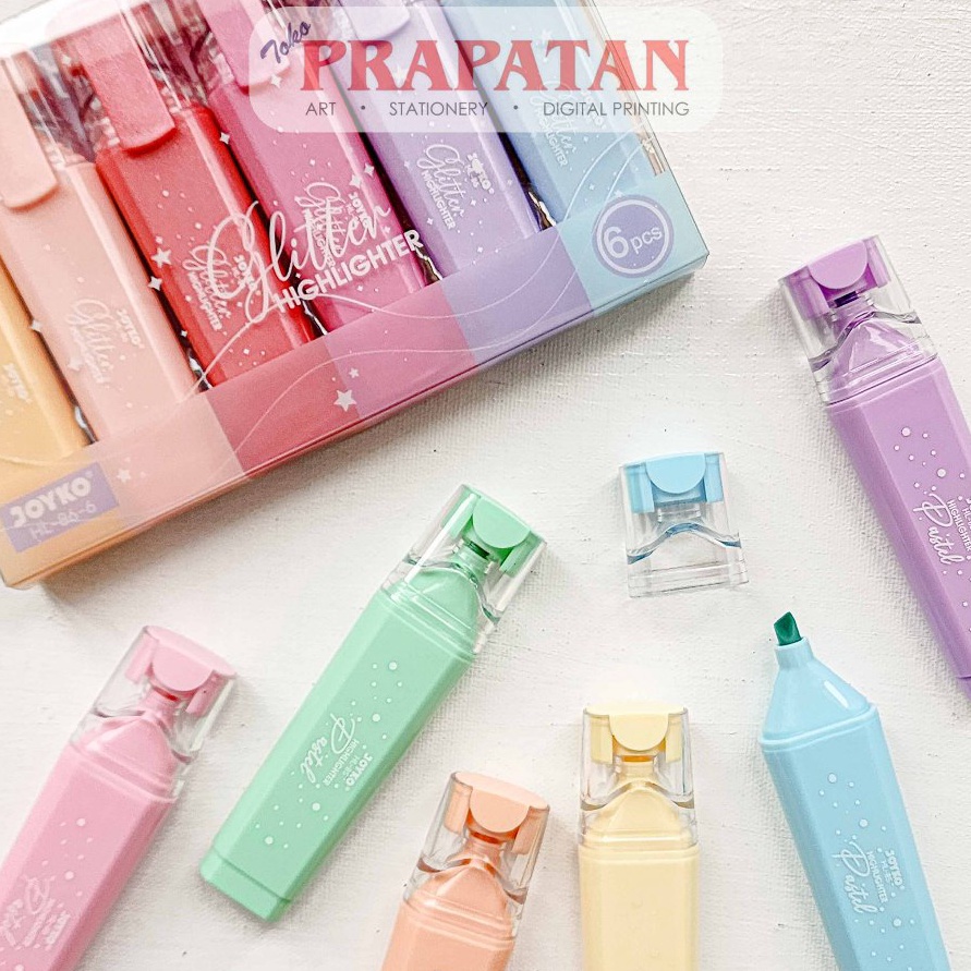 

FG2 Joyko HL8586 Hhlhter Glitter Pastel Set 6 Penanda Warna
