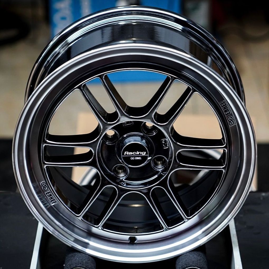 VELG ENKEI RPF1 BLACK CHROME R15 PCD 4x100 LEBAR 7 ET 40 WARNA BLACK CHROME - VELG MOBIL TIE ROD WHE