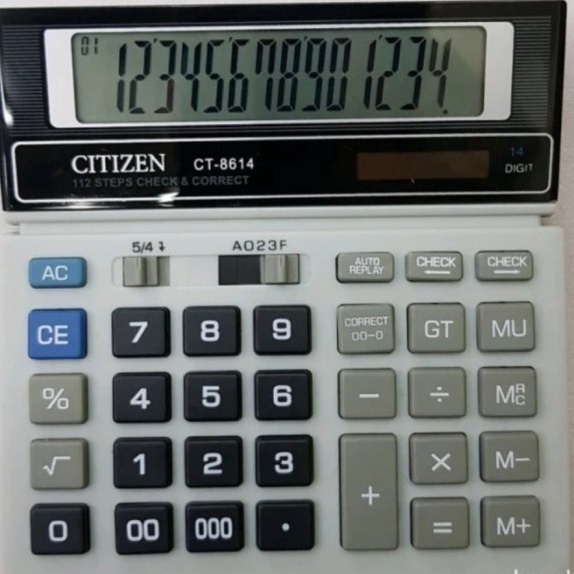 

HJ6 CITIZEN CT8614 Check Correct Kalkulator Cek Ulang 14 Dit Desktop Calculator CT8614