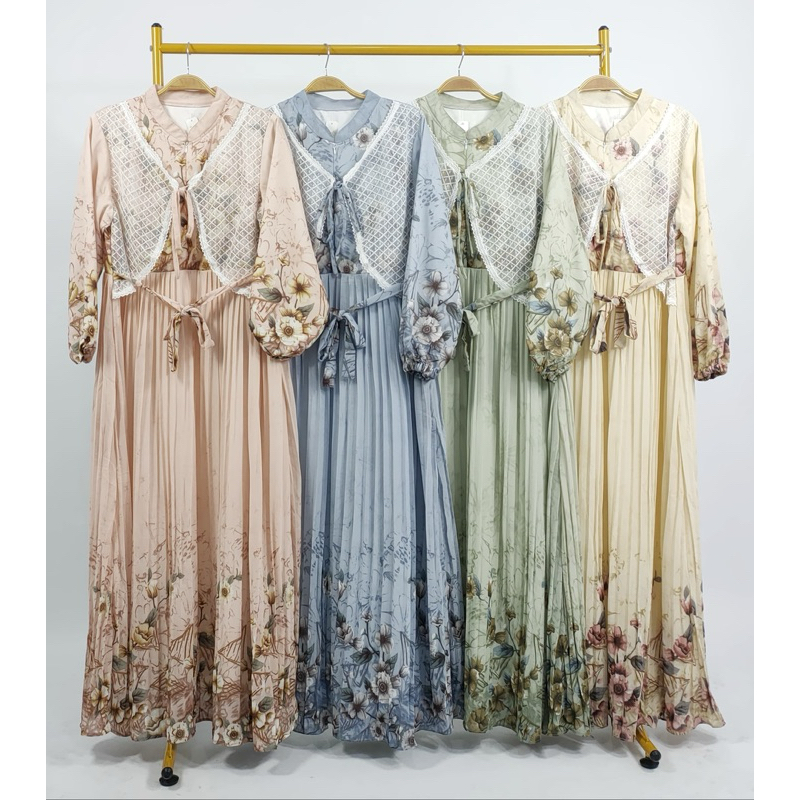 Gamis Pesta Mewah Elegan Model 310 dengan Rompi - Gamis Ceruty Premium untuk Acara Formal"