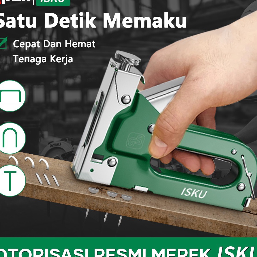 

Tawaran ISKU Isi Staples tembak jok motorStapler tembak kayu gun paku steples tembak 3 in 1 tacker Bisa 3 Jenis Staples 1 set