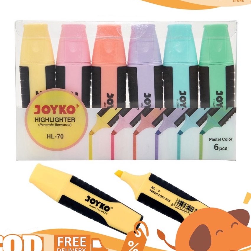 

Pilihan Joyko Hhlhter HL7 Penanda Berwarna Pastel Color 1 SET Isi 6 Pcs Lucu Unik