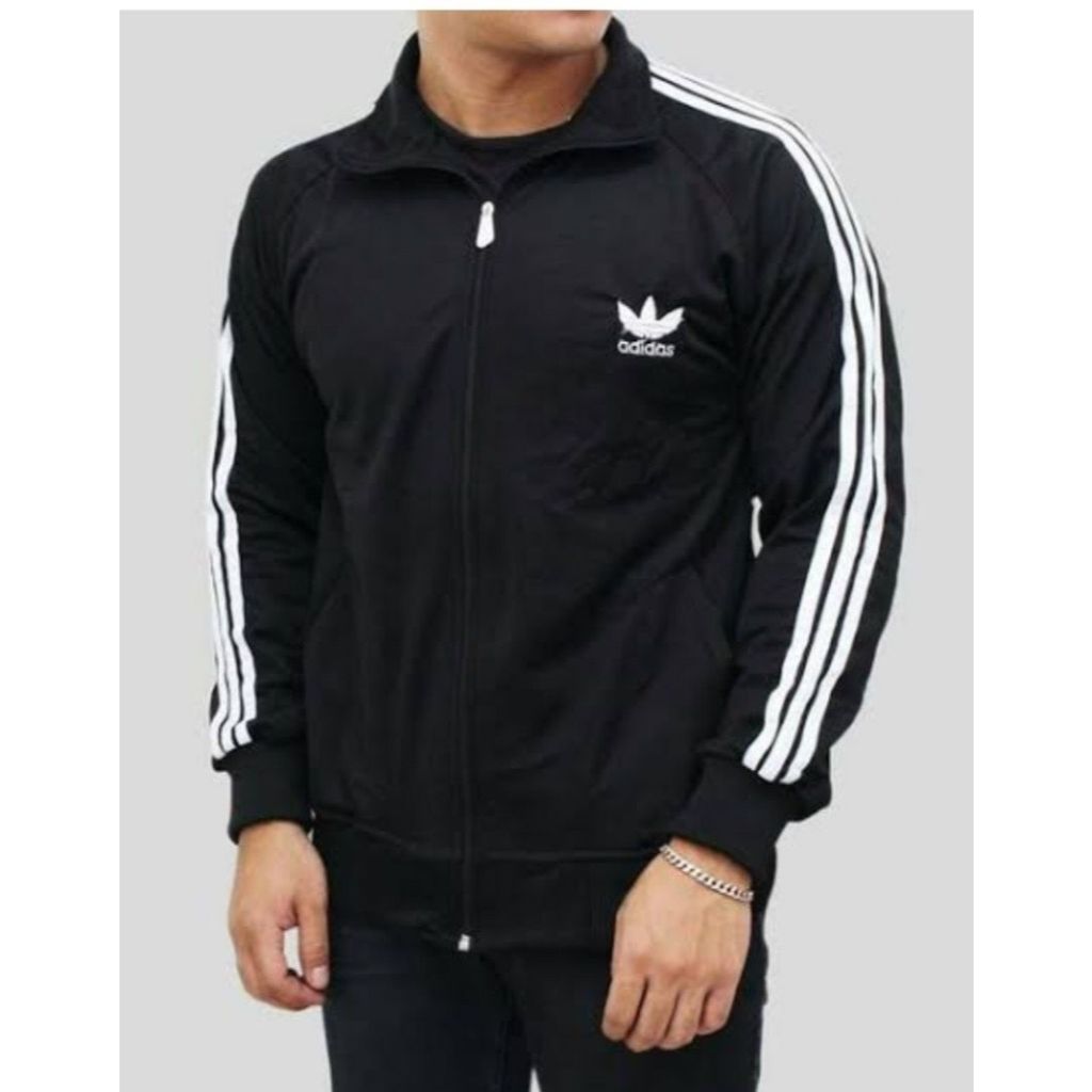 adidas tracktop casual pria wanita-jacket olaraga bahan lotto premium