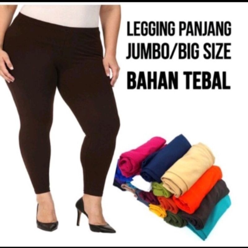 legging panjang jumbo/bigsize bahan tebal legging cewek bahan spandek