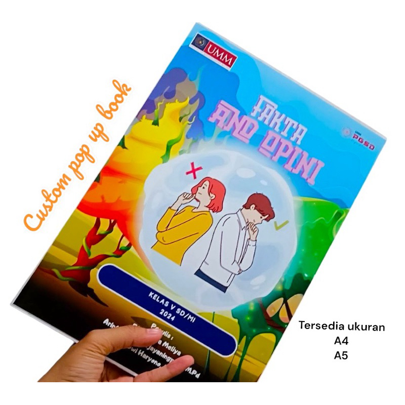 custom pop up book A4 harga per-halaman