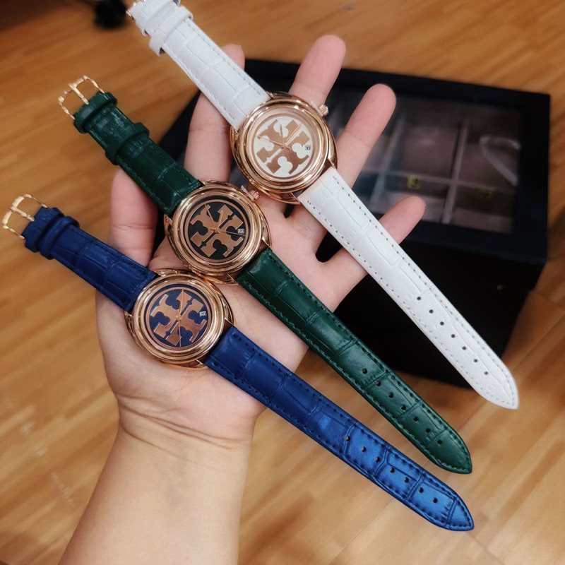 Fashion Premium Jam Tangan Wanita Tory Burch Strap Kulit Mewah