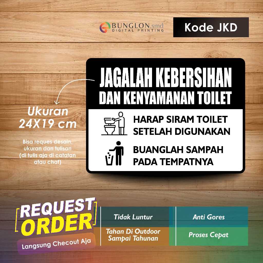 

STIKER JAGALAH KEBERSIHAN DAN KENYAMANAN TOILET KODE JKD HITAM PUTIH