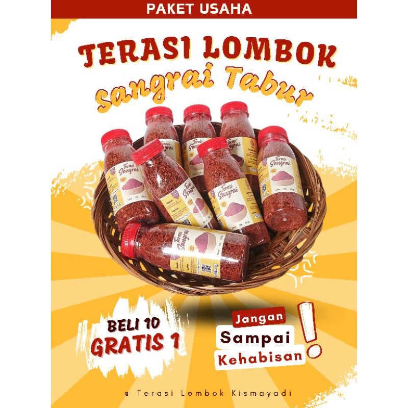 

Paket Usaha Terasi Sangrai Tabur 12 pcs [ TERASI LOMBOK KISMAYADI ]