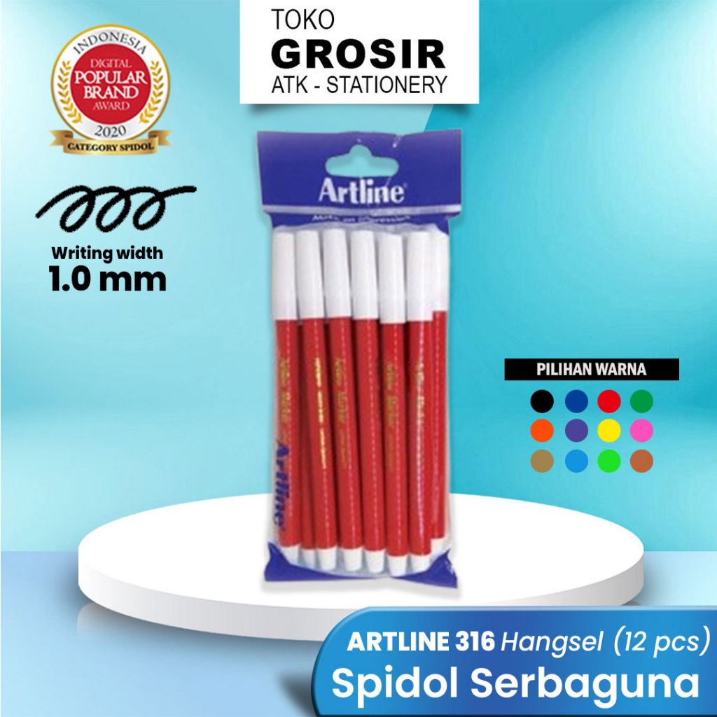 

GROSIR Spidol Serbaguna Artline 316 (12 pcs) / EK-316 Hangsel / Spidol Mewarnai