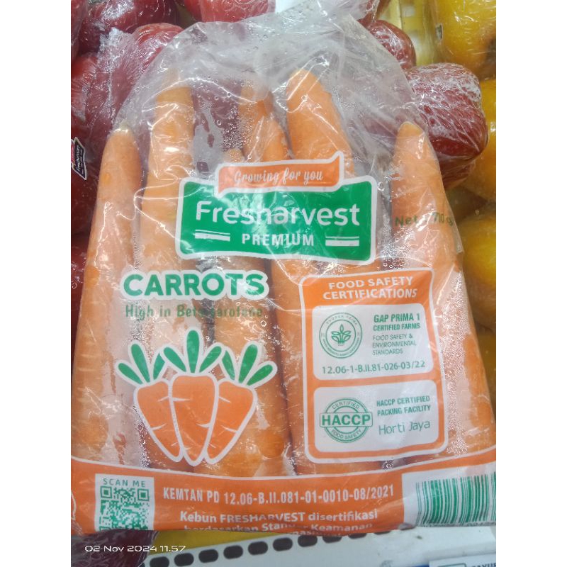 

Wortel organik/ pack 700g