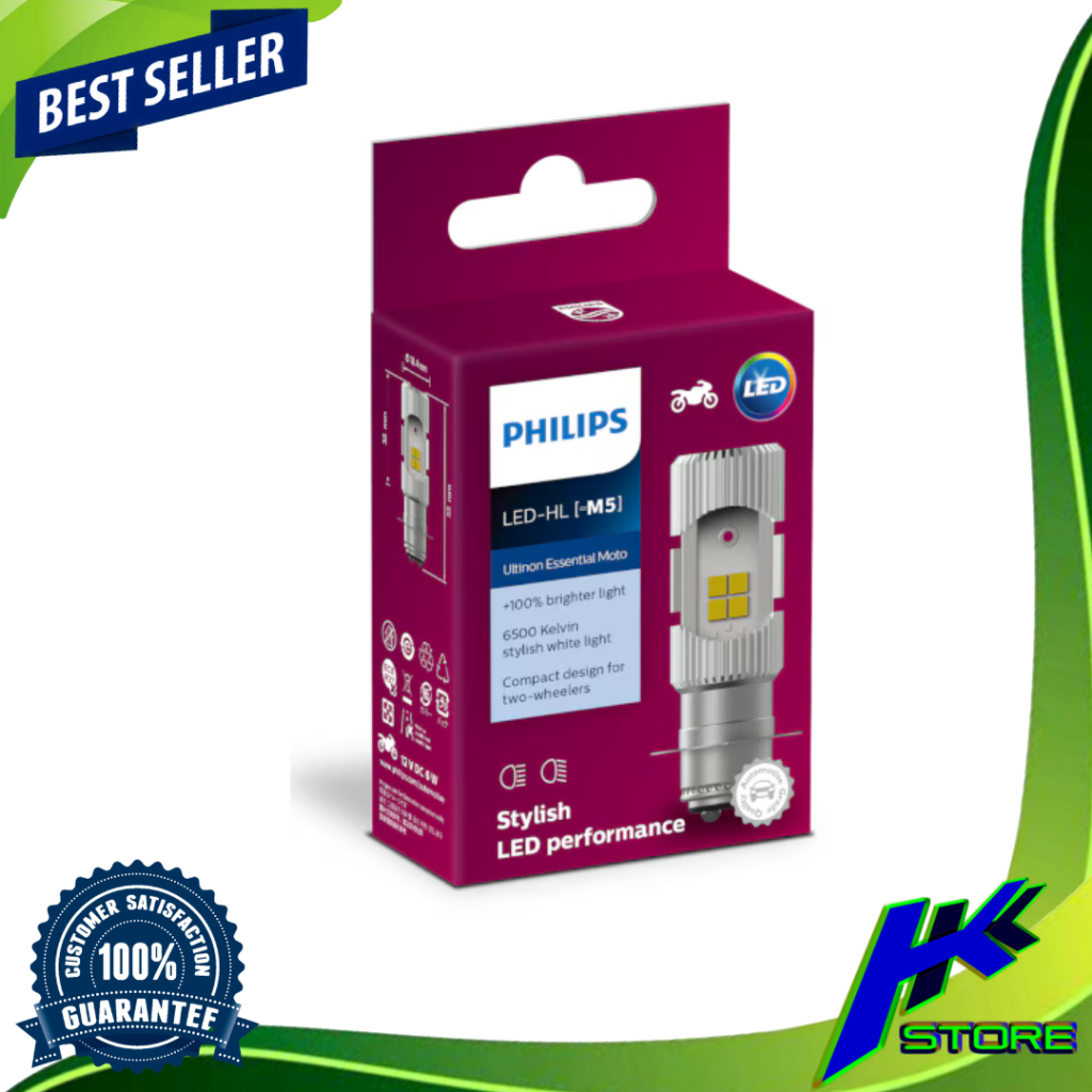 Lampu Depan Motor LED PHILIPS - Lampu LED 2 Sisi Arus DC ORIGINAL 100%