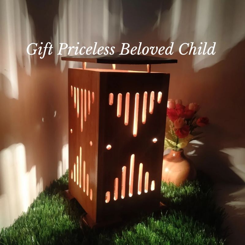 LAMPU MEJA ESTETIK KAYU JATI