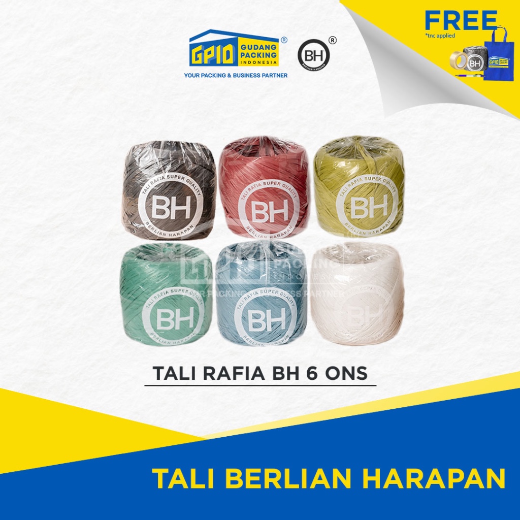 

BH - Tali Rafia 6 ons (Hitam / Putih / Warna)