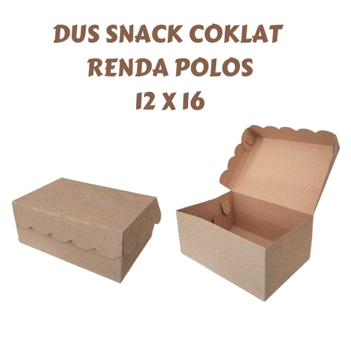 Dus Snack Coklat Renda Polos 12x16 - Isi 50 Pcs