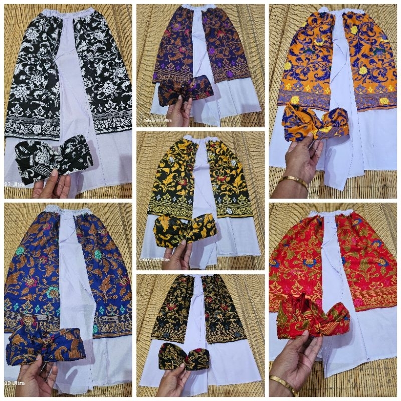 Set Kamen Jadi  Dan Udeng  Bali Anak ukuran M dan L / Kamen Jadi Anak Laki-Laki / Set  Adat Bali