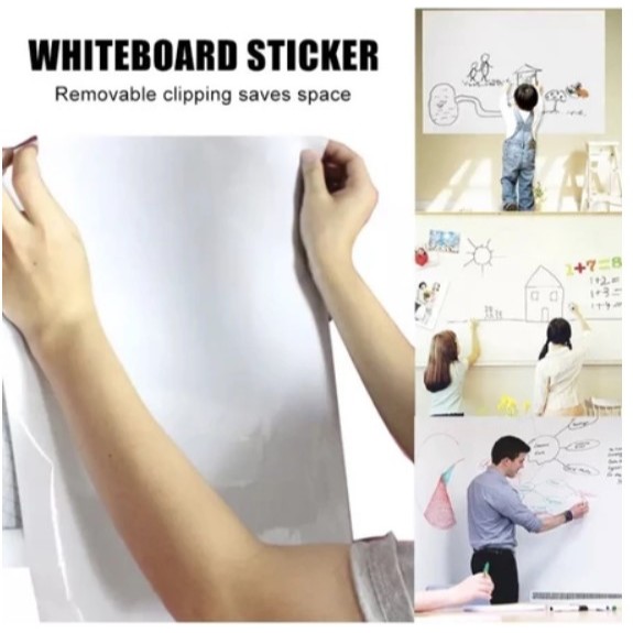 

PAPAN TULIS STIKER 45 X 200 cm + SPIDOL / WHITEBOARD STICKER TEMPEL / STIKER DINDING