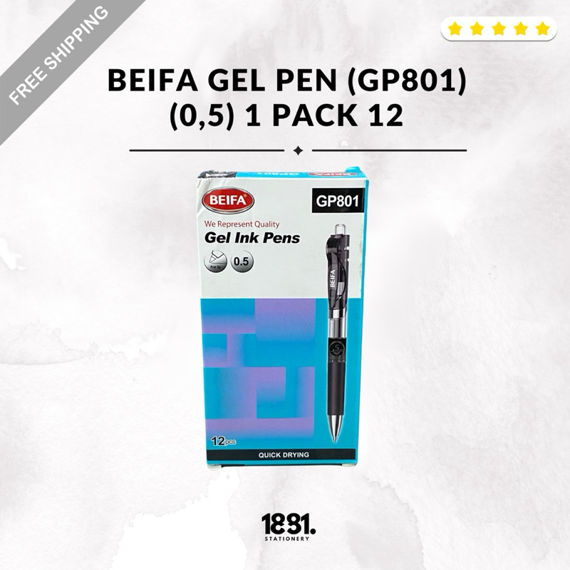 

Pulpen Gel Beifa Tinta Hitam (0,5) | Pulpen Gel Beifa 12 Pcs | Gel Pen Tinta Hitam