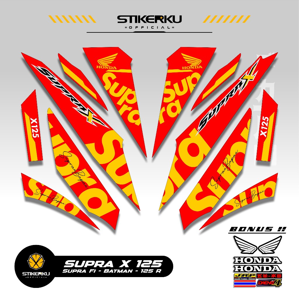 STRIPING SUPRA X 125 MOTIF X95 STIKER SUPRA BATMAN 125 2008 2013 STICKER WAVE 125 STIKERKU DECAL