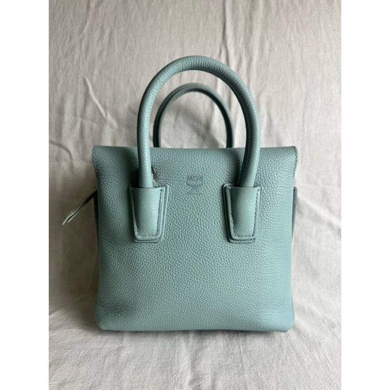 TAS MCM** MINI MILLA BLUE LEATHER PRELOVED BAG BRANDED